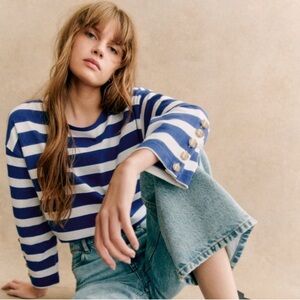 Sezane Sue Marinière in Blue stripes